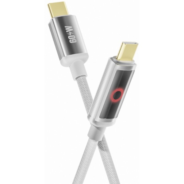 Фото - Кабель YOKI SMART PULSE Type-C to Type-C 60W 1.2m White (SM33)
